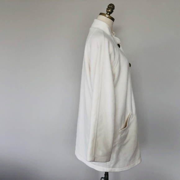Jacket BLAIR Medium Winter White Button Front Long Sleeves Washable - Picture 7 of 9